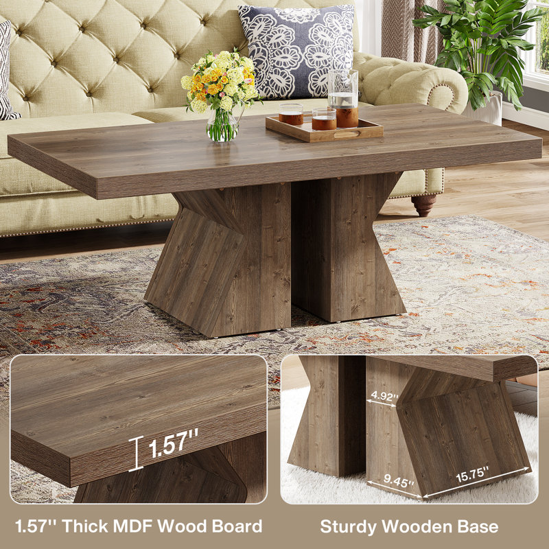XDYZ 47-Inch Rectangular Wood Coffee Table & Reviews | Wayfair